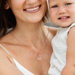 Collier nid d'abeille personnalisé avec pierre de naissance Annonce de naissance Noël Cadeau de fête des mères pour la nouvelle maman