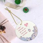 Ornement personnalisé en céramique Flying Heart House I Wish Move You Next Door avec nom Décoration de l'arbre de Noël Cadeau de longue distance pour 