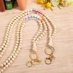 Cordon d'identification personnalisé en bois perlé de style bohémien avec nom Anniversaire Noël Cadeau d'appréciation pour enseignant