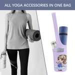 Personalisierte Cartoon Sport Mädchen Yoga Matte Canvas Aufbewahrungstasche mit Namen für Gym Workout große Kapazität Geburtstag Sport Geschenk für Fr