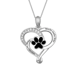 Pfotenabdruck von Haustieren Liebe-Herz-Halskette | Callie