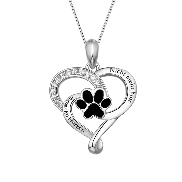 Pfotenabdruck von Haustieren Liebe-Herz-Halskette | Callie