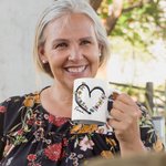 Personalised Heart Birth Flower 11oz Ceramic Mug with 1-6 Names Birthday Mother's Day Christmas Gift for Mom Grandma