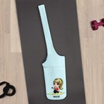 Personalisierte Cartoon Sport Mädchen Yoga Matte Canvas Aufbewahrungstasche mit Namen für Gym Workout große Kapazität Geburtstag Sport Geschenk für Fr