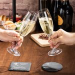 Personalisierte lustige Verschreibung Champagner Glas und Schiefer Untersetzer mit eingraviertem Namen Geburtstag Party Weihnachtsgeschenk für Champag