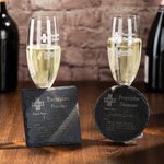 Personalisierte lustige Verschreibung Champagner Glas und Schiefer Untersetzer mit eingraviertem Namen Geburtstag Party Weihnachtsgeschenk für Champag