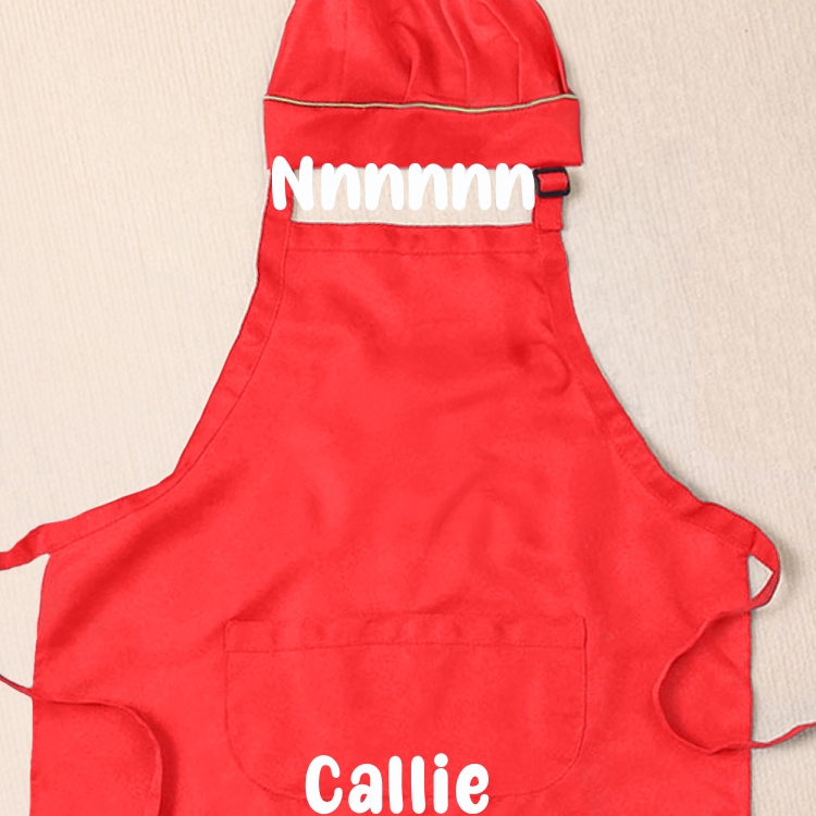 Tablier Réglable Personnalisé avec Nom Texte et Motif d'Animal Mignon Cadeau Anniversaire Fête pour Enfants - CALLIE