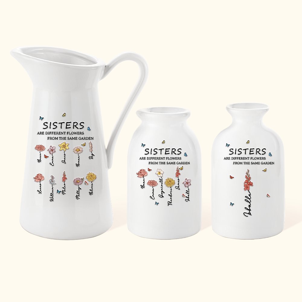 Personalized Different Flowers From Same Garden Ceramic Vase with 110