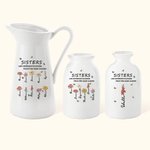 Vase en céramique personnalisé avec 1-10 fleurs de naissance et noms Cadeau d'anniversaire d'amitié pour sœur amie