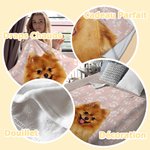 Couverture Douce Personnalisée avec Nom et Photo Motif Patte Cadeau de Décoration de Noël pour Animal de Compagnie Chat Chien