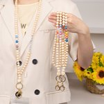 Cordon d'identification personnalisé en bois perlé de style bohémien avec nom Anniversaire Noël Cadeau d'appréciation pour enseignant