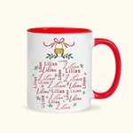 Personalised Christmas Word Cloud 11oz Mug with Name and Text Christmas for Family Friend