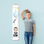 Personalized Cartoon Character Birth Flower Balloon Hanging Growth Chart with Name Bedroom Decor Birthday Gift for Kids