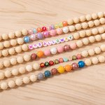 Cordon d'identification personnalisé en bois perlé de style bohémien avec nom Anniversaire Noël Cadeau d'appréciation pour enseignant