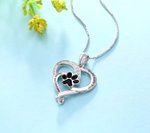 Pfotenabdruck von Haustieren Liebe-Herz-Halskette | Callie