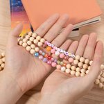 Cordon d'identification personnalisé en bois perlé de style bohémien avec nom Anniversaire Noël Cadeau d'appréciation pour enseignant