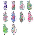 Personalised Colorful Golf Clubs Design Leather Name Golf Tee Holder Bag Tag with 5 Pcs Bamboo Tees Birthday Sports Gift for Golfers Golf Players