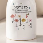 Vase en céramique personnalisé avec 1-10 fleurs de naissance et noms Cadeau d'anniversaire d'amitié pour sœur amie