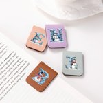 Personalised Cute Snowman Ice Cube Initial Leather Magnetic Bookmark Clip School Stationery Supplies Christmas Birthday Gift for Kids Bookworms