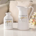 Personalised 1-10 Birth Flowers Ceramic Flower Vase with Names Housewarming Christmas Indoor Home Decor Gift for Sister Best Friend