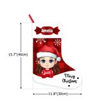 Bas de Noël personnalisé avec nom et personnage de dessin animé Cadeau de Noël pour la famille et les enfants