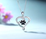 Pfotenabdruck von Haustieren Liebe-Herz-Halskette | Callie