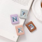 Personalised Cute Snowman Ice Cube Initial Leather Magnetic Bookmark Clip School Stationery Supplies Christmas Birthday Gift for Kids Bookworms