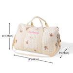 Personalized Cute Rabbit Bear Olive Leaf Large Cotton Mommy Hospital Bag with Embroidered Name Pregnancy Baby Shower Gift for Women