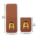 Personalized Pencil Notebook Style Magnetic Leather Bookmark Clip with Initial Birthday Christmas Back to School Gift for Book Lover Teacher