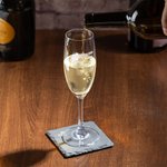 Personalisierte lustige Verschreibung Champagner Glas und Schiefer Untersetzer mit eingraviertem Namen Geburtstag Party Weihnachtsgeschenk für Champag