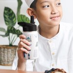 Bouteille d'eau isotherme pour enfant avec paille et poignée Cadeau d'anniversaire islamique pour garçons filles