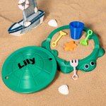 Personalized 3D Printed Retro Mini Turtle Sandbox Tool Kit with Name Kid Sensory Stree Relief Toy Birthday Gift for Kids Boys Girls