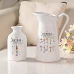 Vase en céramique personnalisé avec 1-10 fleurs de naissance et noms Cadeau d'anniversaire d'amitié pour sœur amie