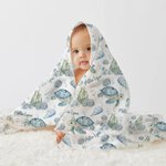 Couverture d'accueil personnalisée pour tortue bleue, thème océan, bonnet d'emmaillotage et bandeau avec le nom Coming Home Outfit Cadeau de douche de