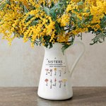 Vase en céramique personnalisé avec 1-10 fleurs de naissance et noms Cadeau d'anniversaire d'amitié pour sœur amie