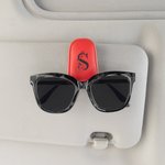 Personalisierter PU-Leder Multifunktionaler Monogramm Auto Magnetischer Clip Sonnenbrillenhalter Alltäglich Geburtstag Geschenk für Autobesitzer