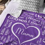 Personalisierte 1-16 Namen Decke Super Weicher Flanell „Enkelkinder machen das Leben schön“ Weihnachten Geburtstag Geschenk für Großeltern