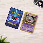 Personalised Funny Moo Deng Baby Hippo Photo Classic Poke Card with Name and Cover Card Game Collection Birthday Gift for Moo Deng Fans