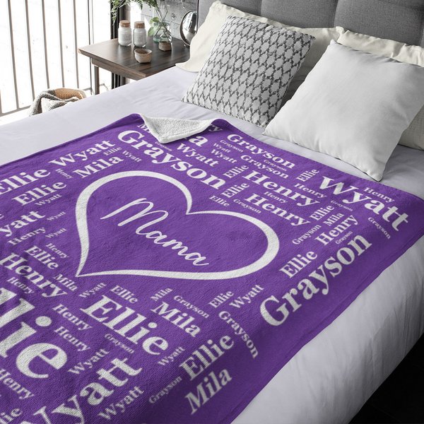 Personalisierte 1-16 Namen Decke Super Weicher Flanell „Enkelkinder machen das Leben schön“ Weihnachten Geburtstag Geschenk für Großeltern