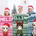 Personalizzato fiocco di neve renna personaggio dei cartoni animati morbida coperta con nome Home Decor regalo di Natale per ragazzi ragazze famiglia
