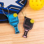 Personalised Acrylic Pickleball Paddle Bag Tag Charm Keychain with Letter Funny Birthday Gift for Pickleball Lover