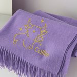 Personalised Hand-drawn Style Constellations Scarf with Embroidered Name Birthday Anniversary Gift for Women Men