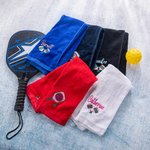 Serviette de sport brodée 100% coton avec clip et monogramme Cadeau de tournoi pour les amoureux du pickleball