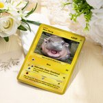 Personalised Funny Moo Deng Baby Hippo Photo Classic Poke Card with Name and Cover Card Game Collection Birthday Gift for Moo Deng Fans