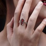 Personalized Gothic Coffin Rose Vintage Ring with Engraved Name Christmas Halloween Gift for Women Men