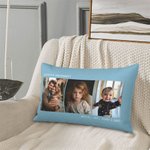 Personalisierter Mehrfarben Foto-Kissenbezug mit Text Geburtstag Hauseinweihung Kissen Deko Geschenk für Paar Familie