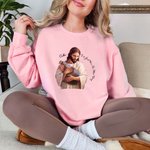 Personalized Jesus Loves Cute Moo Deng Crewneck T-shirt Sweatshirt with Name Religious Christmas Gift for Moo Deng Lovers