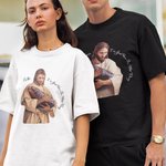 Personalized Jesus Loves Cute Moo Deng Crewneck T-shirt Sweatshirt with Name Religious Christmas Gift for Moo Deng Lovers