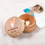 Boîte à dents personnalisée en bois avec gravure du nom de la première dent Cadeau de naissance pour garçon fille