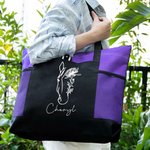 Personnalisé Cheval Naissance Fleur Oxford Grand Fourre-tout avec Nom Voyage Essentiel Anniversaire Cadeau pour Femmes Amis